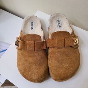 Brown Shoes with Gold Buckle